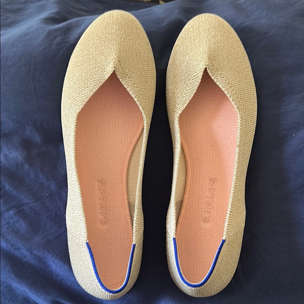 Rothy's champagne sparkle women's flat.